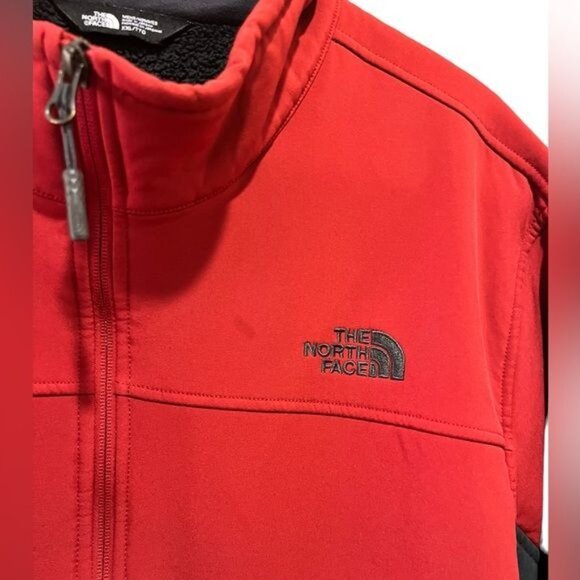 The North Face Men’s Jacket Size XXL Soft Shell Red with Gray Detail Windwall - Picture 6 of 16